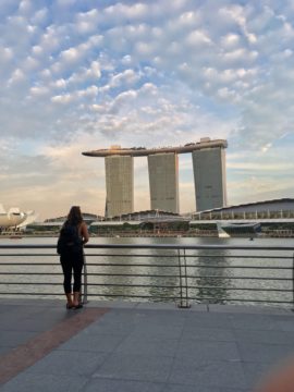 Sunset view of Marina Bay Sands