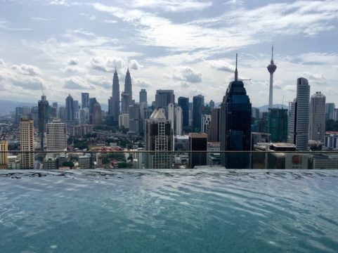 Rooftop pool at our airbnb in Kuala Lumpur