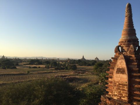 Temples of Bagan at sunset